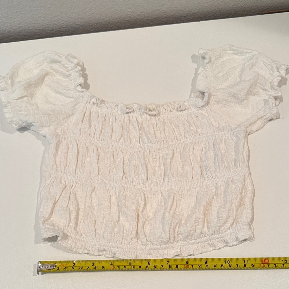 Zara Kids White Peasant Blouse 9-10